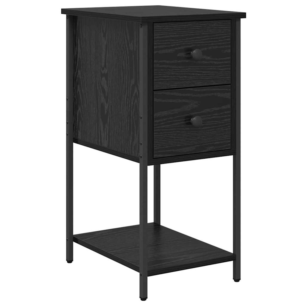 Bedside Cabinet Black oak 32 x 42 x 70 cm Engineered wood